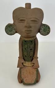 MEXICO AZTEC MAYAN CLAY FLUTE FOLK ART POTTERY PRIMITIVE 10. Inches $50.00 