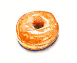 A Simple Glazed Donut Doodlewash Watercolor Food Donut Drawing Food Illustrations