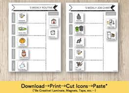 Kids Chore Routine Chart Deluxe Diy Set Printable Daily Weekly 20 Day