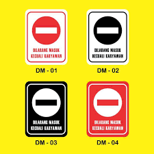 Gambar jumlah foto kendaraan simbol papan tanda jalan. Jual Stiker Rambu Dilarang Masuk Kecuali Karyawan Cutting Waterproof Murah Mei 2021 Blibli