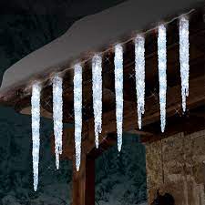 Icicle Outdoor Christmas Lights Christmas Led Crystal Icicle Lights Set With 100 Led Lights Costco Uk