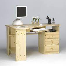 Mit runden knöpfen an tür und schublade; Massivholz Eck Schreibtisch Kiefer Massiv Natur Lackiert Pc Tisch Computertisch Ebay