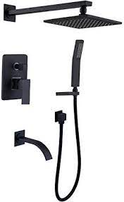 Maxsum Shower System With High Pressure 8 Inch Square Rainfall Shower Head Handheld Shower Head Tub Spout And Tub And Shower Faucets Tub Faucet Shower Faucet