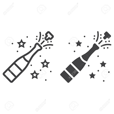 Champagne is not intended to be opened just for special toasts the soft pop you'll hear means that you've preserved the bubbles in your champagne and you're. Champagne Bottle Pop Line And Glyph Icon New Year And Christmas Royalty Free Cliparts Vectors And Stock Illustration Image 90583433