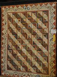 I just noticed that there are five different borders created with log cabin block variations in these five designs. Love Log Cabin Blocks Gets Me Thinking About Doing Another Log Cabin Quilt With Applique In The Borders Log Cabin Quilt Blocks Log Cabin Quilts Quilt Border