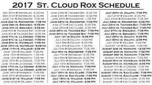 2017 Rox Schedule Announced St Cloud Rox St Cloud Rox