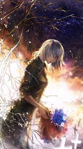 You can download and install the wallpaper and use it for your desktop computer pc. Original Girl Flower Rose Blue Sad Anime Short Hair Wallpapers Desktop Background