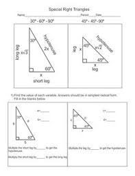 Express your answer in simplified radical form, or as a decimal rounded to four places. Special Right Triangles 30 60 90 And The 45 45 90 Right Triangle Special Right Triangle Teaching Geometry