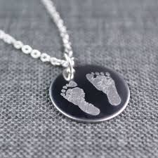 Engraved Baby Footprints Necklace Actual Baby Footprints Necklace Personalized Jewelry Personal Footprint Jewelry Personalized Jewelry Personalized Necklace