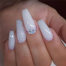 55 Trendy And Hottest Coffin Nail Designs You Desire For In 2020 Page 30 Of 55 Women Fashion Lifestyle Blog Shinecoco Com In 2020 White Nails Coffin Nails Designs White Acrylic Nails
