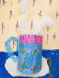 Les Tasses De Chocolat Chaud 4 E Annee Winter Art Lesson Classroom Art Projects Art Classroom