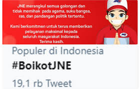 Berbeda dengan muhammadiyah yang justru mendapatkan sambutan manis. Heboh Boikot Jne Netizen Sindir Haikal Hassan Uas Hingga Radikalisme