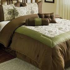 Exklusive vorteile, tolle geschenke & top angebote! Delaney Embroidered 7pc Cal King Comforter Set Olive Green Chocolate Brown Comforter Sets Bedroom Comforter Sets King Comforter Sets