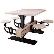 Bespoke Dining Table W Attached Seating Kitchen Breakfast Dining Iron And Wood Dining Table Bespoke Dining Table Modern Dining Room Tables