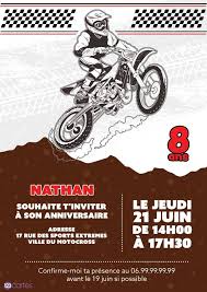Invitation Anniversaire Motocross Avec La Silhouette D Un Pilote De Motocr Invitation Anniversaire Invitation Anniversaire Garcon Carte Invitation Anniversaire