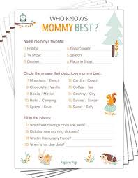 Each person grabs a baby doll and. Who Knows Mommy Best Game Cards Pack Of 50 Baby Shower Games For Boys Or Girls Gender Neutral Party Activities Ideas Supplies Woodland Animals Pricepulse