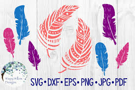 Download Feather Bundle Cut File Boho Feathers Graphic By Wispywillowdesigns Creative Fabrica PSD Mockup Templates