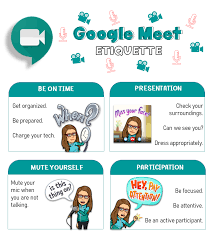 Online Etiquette Reminders For Student Meetings Digital Learning Classroom Teaching Technology Online Etiquette