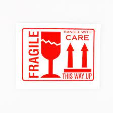 Cabin seat baggage if you are traveling with an item too large or too fragile to check or put in the overhead bin, you have the option to purchase a ticket for that item and have it travel as cabin seat baggage — in it's own seat. 100pcs 4x3 Fragile This Way Up Sticker Fragile Handle With Care Shipping Label Sign Online Retailer Buy Online In United Arab Emirates At Desertcart Ae Productid 46141208