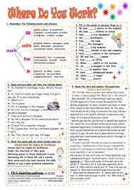 Where Do You Work English Teaching Materials English Grammar Quiz Do You Work