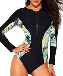 Funnygirl Women S Rashguard Long Sleeve Zip Uv Protection Print Surfing Swimsuit Swimwear Bathing Suits F Surf Swimsuit Rash Guard Women Long Sleeve Swimsuit