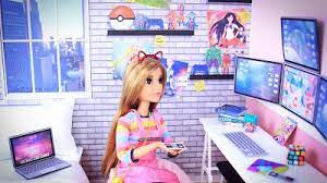 My Froggy Stuff How To Make A Doll Video Gamer Room Plus Free Printables My Froggy Stuff Barbie Dolls Diy Doll Videos