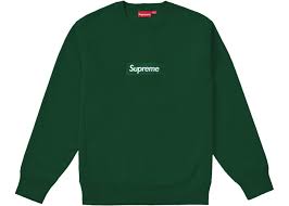 Noah cheetah core embroidered logo evening blue hoodie (large) supreme box logo. Supreme Box Logo Crewneck Fw18 Dark Green Fw18