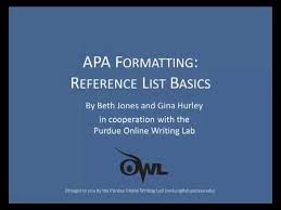 When printing this page, you must include. Purdue Owl Apa Formatting Reference List Basics Youtube