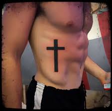 Black Simple Cross On Ribs Tattoo By Jenny Forth Miami Cross Rib Tattoos Rib Tattoos For Guys Rib Tattoo
