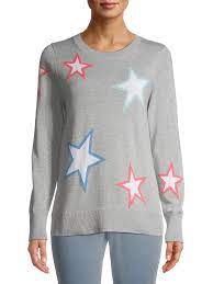 Time And Tru Women S Star Sweater Walmart Com