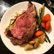 To make rosemary roasted potatoes, cut your potatoes in quarters and toss them in a bowl with rosemary, olive oil, garlic, and some salt and pepper. Prime Rib With Roast Asparagus And Root Vegetables Covered In Natural Au Jus And A Side Of Creamy Horseradish Oc 3024x3024 Foodporn