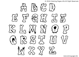 graffiti alphabet simple letters coloring page printable