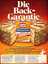 dr oetker werbeanzeige die back garantie von 1972 oetker firmenarchiv oefa oetkerhistory backen kuchen retro oetker schwelgen backen
