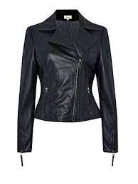 Linea Weekend Ladies Navy Leather Jacket Product Code D421045 Fashion Womens Coats Uk Jackets