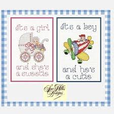 The items are produced by imaginating, stoney creek, artecy cross stitch and others priced from $1.99 to $26.49. It S A Baby Cross Stitch Pattern By Sue Hillis Designs Girl Boy Sampler Ebay