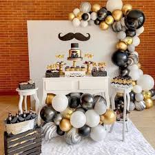 A sleek black and white birthday cake has sweet sixteen written all over it. Gold Black And White Party Decor Cheap Online Shopping