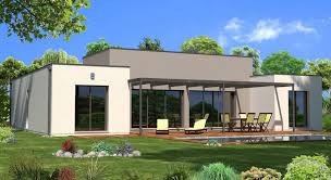 Ce Tout Nouveau Modele Avec Ses Lignes Contemporaines Presente Un Toit Terrasse Qui Renforce La Sensation De Volum Couleur Facade Maison Maison Modele Maison