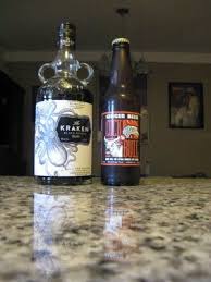 Add ingredients to glass except grenadine. Kraken Drinks