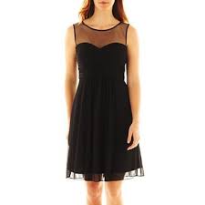 Scarlett Illusion Neck Fit And Flare Dress Jcpenney Black Evening Gown Shop Summer Dresses Fit And Flare Dress