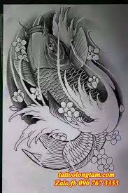 Trong đường quan lộ, cá chép là biểu tượng của sự thăng tiến, công danh. Hinh XÄƒm Ca Chep Ná»¯a LÆ°ng 4