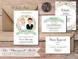 Custom Illustration Printable Wedding Invitation Suite Wedding Etsy Printable Wedding Invitations Etsy Wedding Invitations Whimsical Wedding Invitations