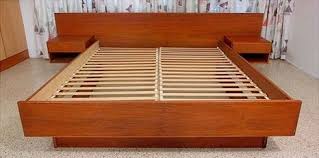 Danish Teak Mid Century Modern Platform Bed Complete With Floating Nightstands This Is What My Bed Platform Bed Designs Platform Bed Plans Homemade Beds