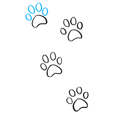 You will now start drawing four oval circles that make up each toe of the dog. How To Draw Cat Paw Prints Really Easy Drawing Tutorial