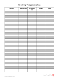 Receiving Temperature Log