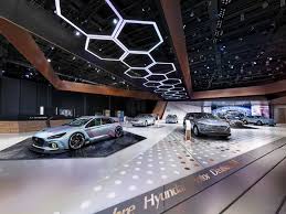 Check Out This Behance Project Hyundai Booth Ami Leipzig Https Www Behance Net Gall Car Showroom Interior Automotive Showroom Car Showroom Architecture