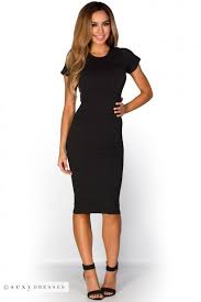 Elise Black Short Sleeve Bodycon T Shirt Midi Dress Short Bodycon Dress Black Midi Dress Bodycon Midi Dress Bodycon
