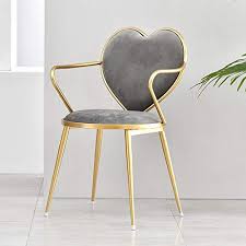 Chx Nordic Restaurant Lounge Chair Cafe Tea Shop Simple Heart Shaped Makeup Chair C Color Gray Size Metal Dining Chairs Modern Dining Chairs Modern Chairs