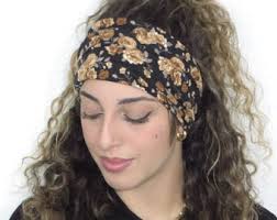 Floral Boho Knot Headband, Hippie Wide Headband, Floral Yoga Headband,  Bandana Headband, Women Hair Accessories, Knot Turban Headband