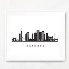 Black And White Skyline Images Johannesburg Skyline Printable Johannesburg South Africa Etsy Black And White Wall Art Johannesburg Skyline White Wall Art