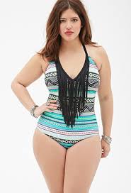 Tribal Print Fringed One Piece Plus Size Swimsuits Women S Plus Size Swimwear Plus Size Outfits